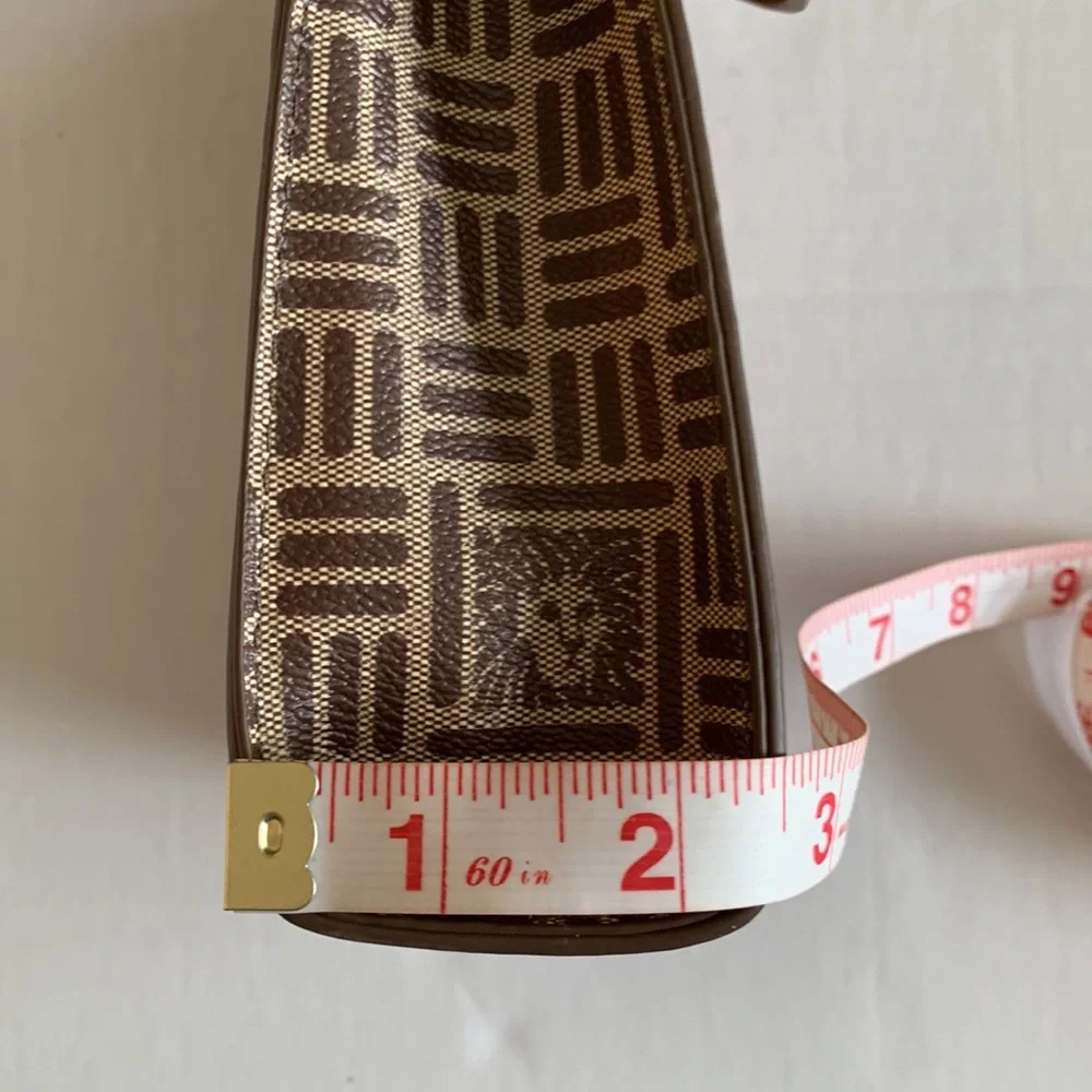 ANNE KLEIN. Anne Klein Mini N/S Horsebit Crossbody. Cream- Brown/Saddle. - Picture 6 of 8